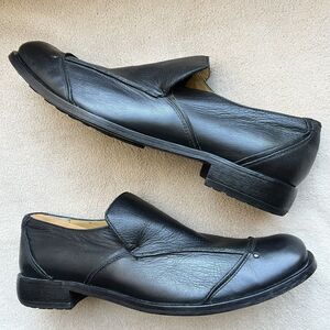 Gordon Rush Black Leather Slip On Loafer Shoes with Studs Men’s US 11 7142